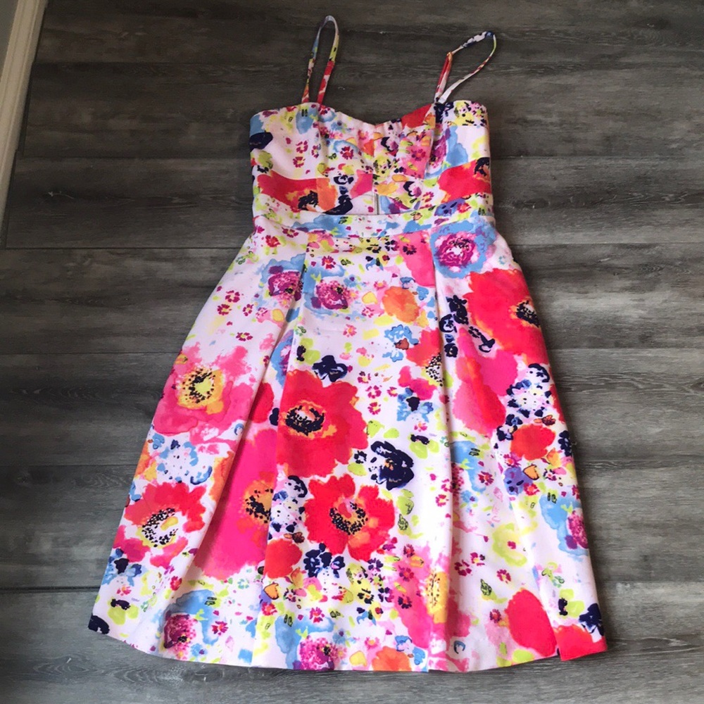 Rachel Roy Floral Cutout fit n flare